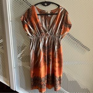 Vixen  Vee-neck Minidress Empire Waist Dolman Sleeve Size Medium GUC